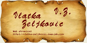 Vlatka Zeljković vizit kartica
